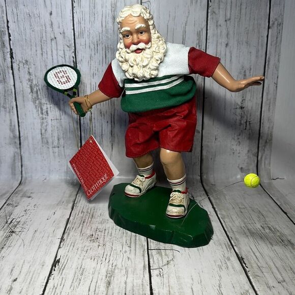Clothique Paper Mache The Playmaker Possible Dreams Santa Playing Tennis - Picture 1 of 6